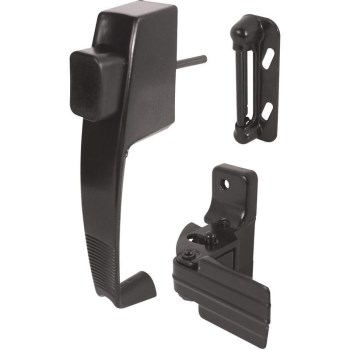 Push Button Storm Door Latch,  Black 