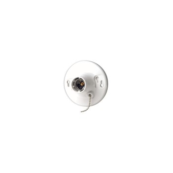 Lampholder, Pull Chain - 250 Volt, White