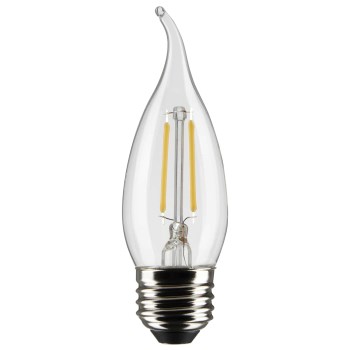 3W LED Flame Tip Bulb - Clear, 2700K, 2pk