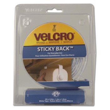 White Sticky Back Velcro Tape - 5' x 3/4" 