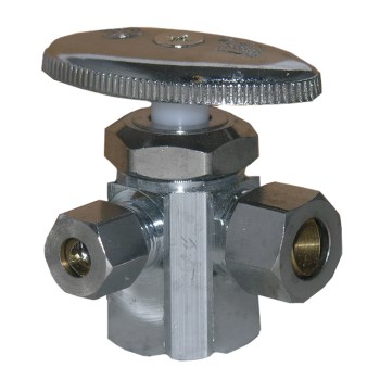 Larsen 3-Way Dual Outlet Valve - 1/2" FIP x 3/8" x 1/4"