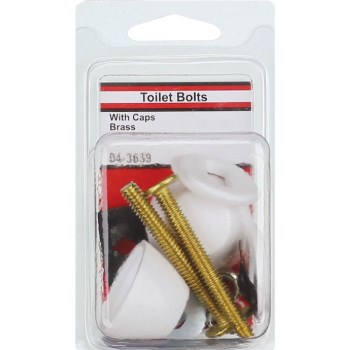 Closet Bolt Set with Caps - 1/4" x 2-1/4"