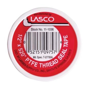 Larsen White Teflon Thread Seal Tape - 1/2" x 520"