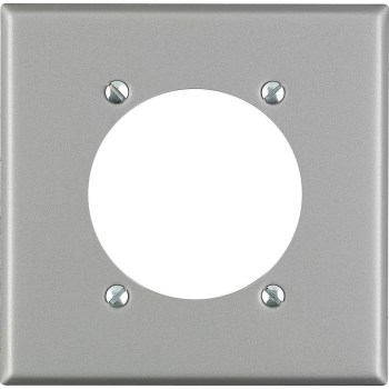 Power Outlet Plate, 2 Gang - Stainless Steel