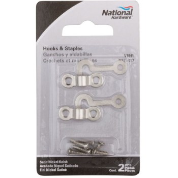 Steel Hook and Staple, Satin Nickel