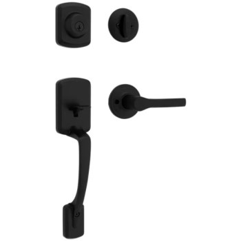 Kwikset Henley Handleset, Matte Black - SmartKey
