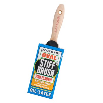 Proform Stiffy Paint Brush, Oval Handle - 3"