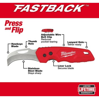 Milwaukee FASTBACK Hawkbill Folding Knife