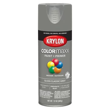 Krylon COLORmaxx Spray Paint, Gloss Classic Gray - 12 oz