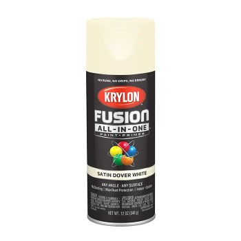 Krylon Fusion Spray Paint, Satin Dover White - 12 oz