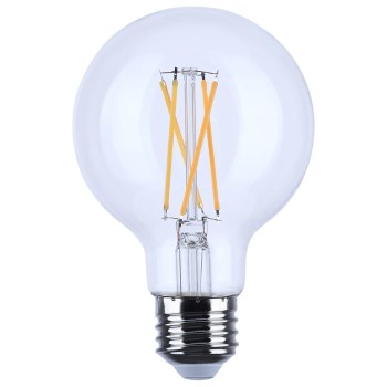 G25 LED Globe Bulb, Clear 3000K - 6W