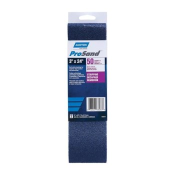 Norton Sanding Belt - 50 Grit, 3" x 24", 2pk