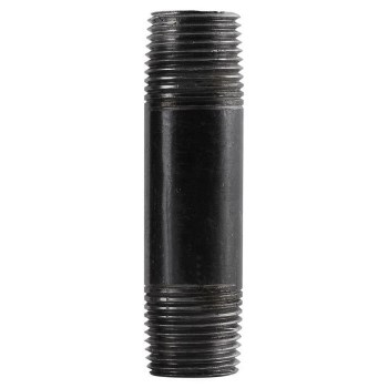 Pipe Nipple, Black Steel - 3/8" x 4"
