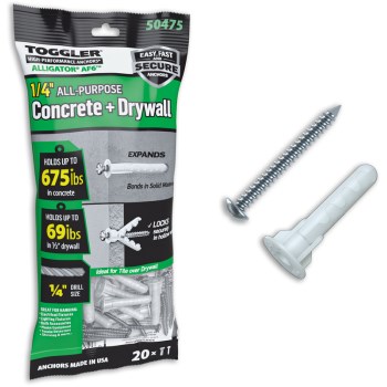 Alligator All-Purpose Flanged Anchor, 20pk ~ #10 x 1-1/2"