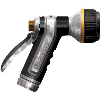 Heavy-Duty Metal Hose Nozzle w/Locking Rear Trigger & 7-Pattern Water Sprayer