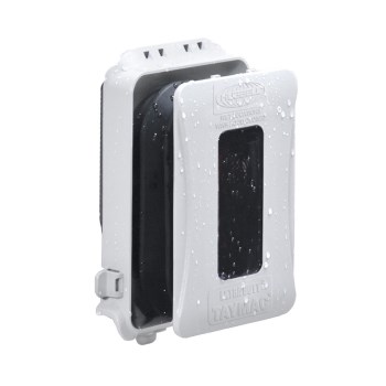 Hubbell Weatherproof Outlet Cover, White - 1 Gang