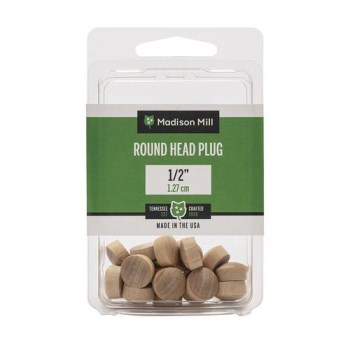 Hardwood Round Head Plugs, 20pk 1/2"