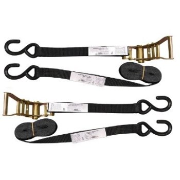Ratchet Strap, S-Hook - 1" x 10 Ft, 2pk