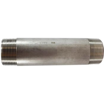 Pipe Nipple, Stainless Steel Schedule 40 - 1-1/4" x 6"