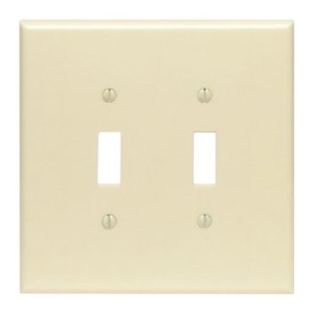 Double Toggle Switch Wall Plate, Oversized - Ivory