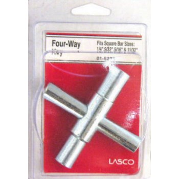Larsen 4-Way Sillcock Key - Square Stems 1/4" to 11/32"