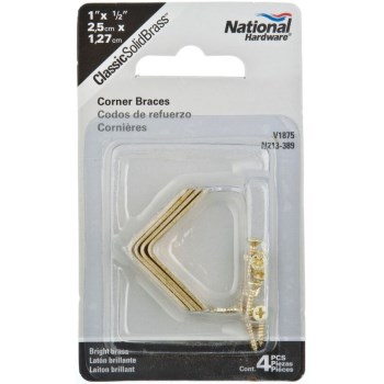 Brass Corner Brace ~ 1" x 1/2"