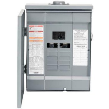 Convertible Main Breaker Load Center with Cover, Outdoor - 100 AMP, Grey
