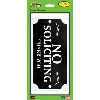 No Soliciting Plaque