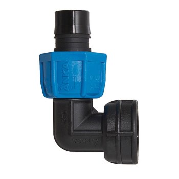 Nylon FPT Female Elbow, Blue/Black - 1"