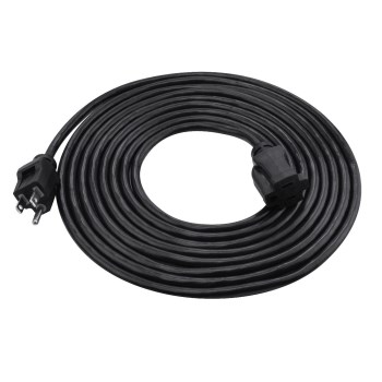Prime Wire Outdoor Extension Cord, Black - 16/3, 15 Ft