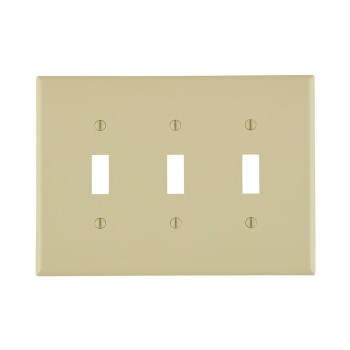 Three-Toggle Switch Plate - Ivory