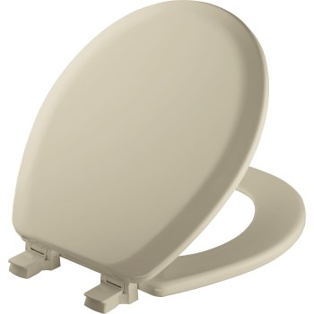 Mayfair Round Molded Wood Toilet Seat, Bone