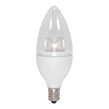 Satco B11 LED Candle Bulb, E12 Candelabra Base, Clear - 4.5W