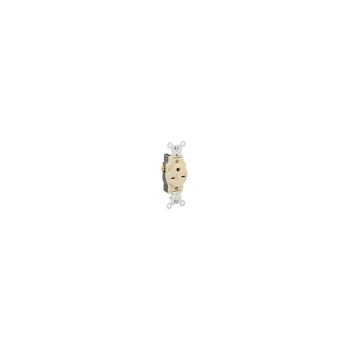 Single Grounded Outlet, 2 Pole - 15 Amp, Ivory