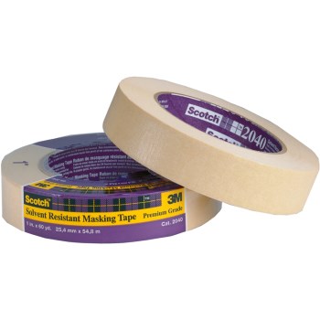 Scotch Brand Solvent Resistant Masking Tape, Tan #2040  ~  1" x 60 yd 