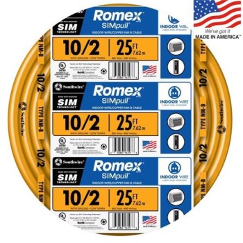 Romex NM-B Wire, 10/2 With Ground - 25 Ft