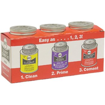 Cleaner/Primer/Cement, 4 oz Cans ~ 3 Pack