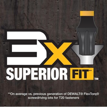 DeWalt FlexTorq Torx T20 Insert Bit - 1", 3pk