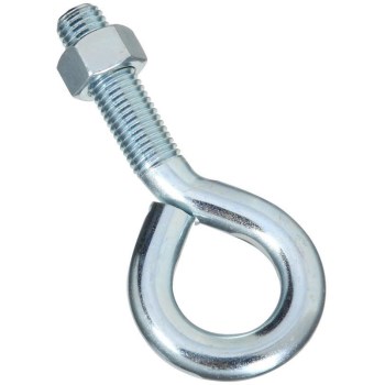 Eye Bolts w/Hex Nuts, Zinc Plated Steel ~ 3/4" x 6"