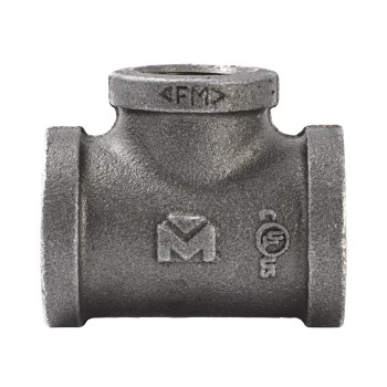 Anvil/Mueller Reducing Tee, Black - 1" x 1" x 3/4"