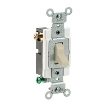 Commercial Grade 3-Way Quiet Switch, Ivory - 15 Amp