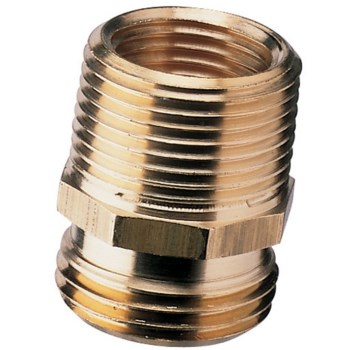 Nelson Double Male Brass Hose Connector - 3/4" MH x 1/2" MIP