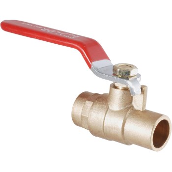 Full Port Ball Valve, Forged Brass - 1/2" Solder