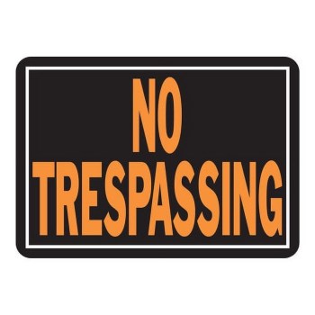Hy-Ko Aluminum Sign, No Trespassing - 10" x 14"