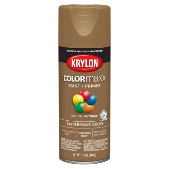 Krylon COLORmaxx Spray Paint, Satin Brown Boots - 12 oz