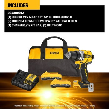 DeWalt 20V MAX XR Brushless 1/2" Drill/Driver Kit, 4Ah