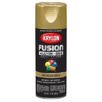 Krylon Fusion Spray Paint, Metallic Gold - 12 oz