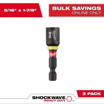 Milwaukee Shockwave Magnetic Nut Driver - 5/16", 3pk