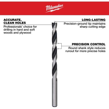 Drill Bit ~ Brad Point Wood Boring ~ 7/16" x 5.25"