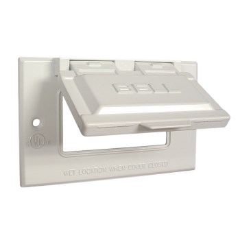 Horizontal Cover, Weatherproof Single Gang White